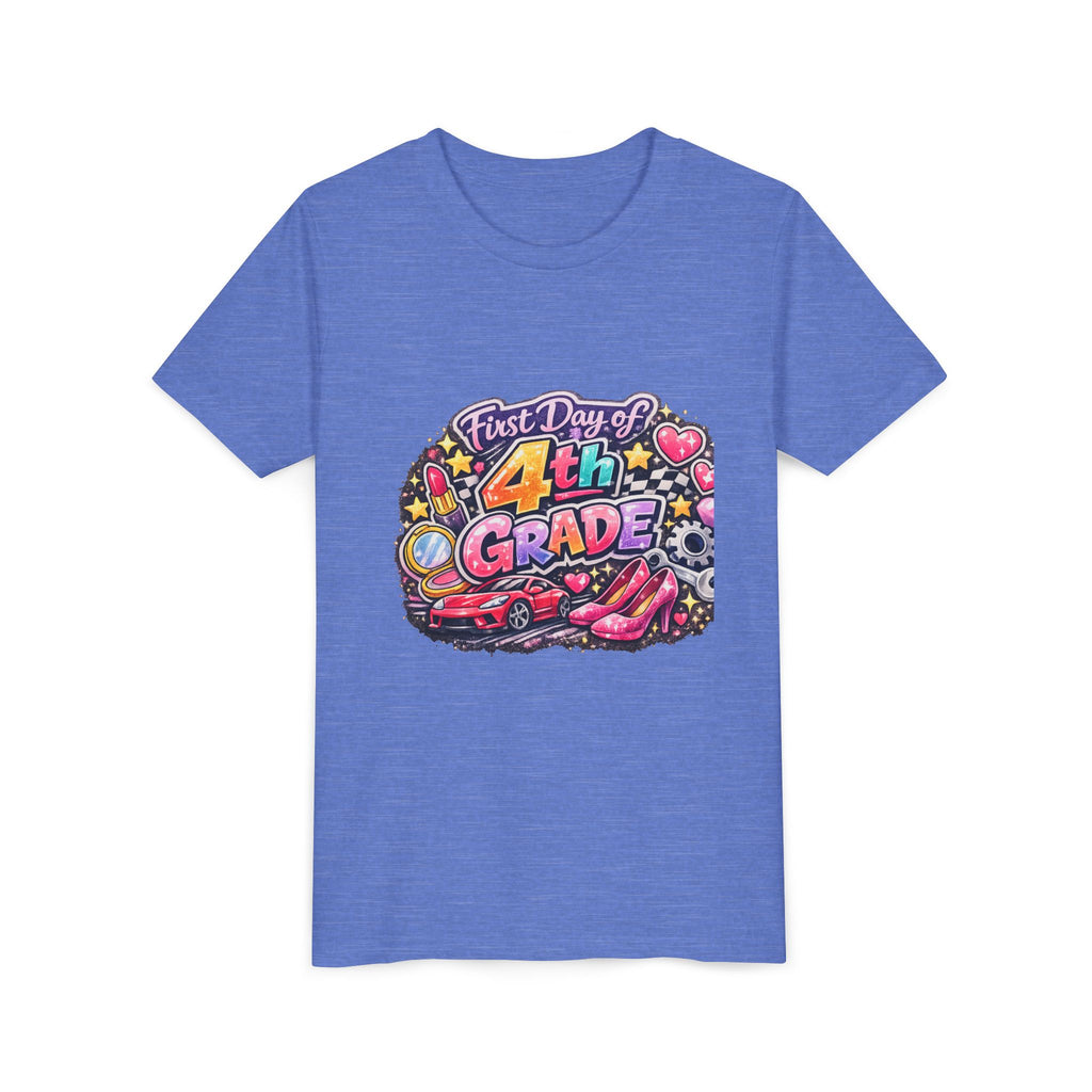 First Day of 4th Grade Youth Tee – Back-to-School Kids Shirt