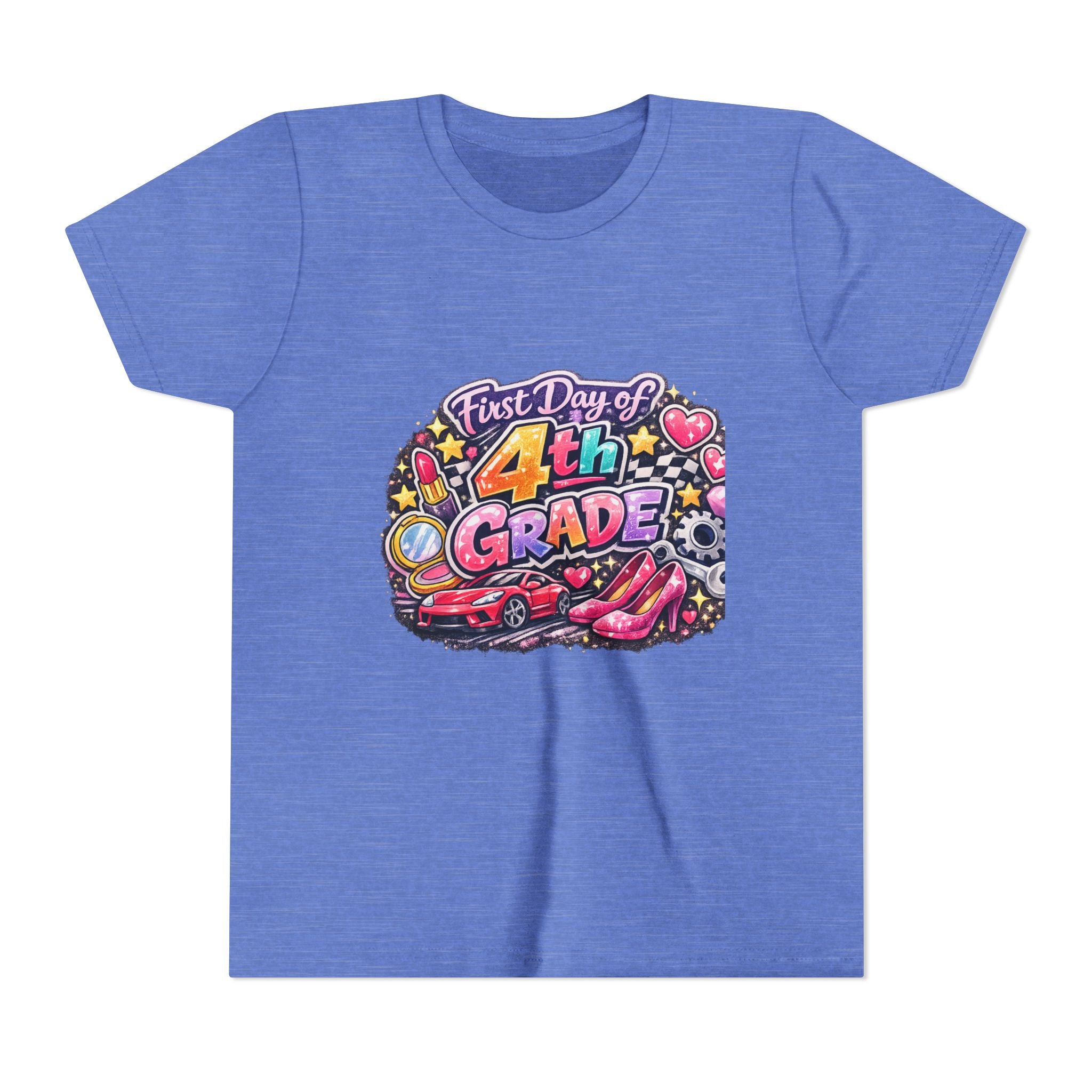 First Day of 4th Grade Youth Tee – Back-to-School Kids Shirt