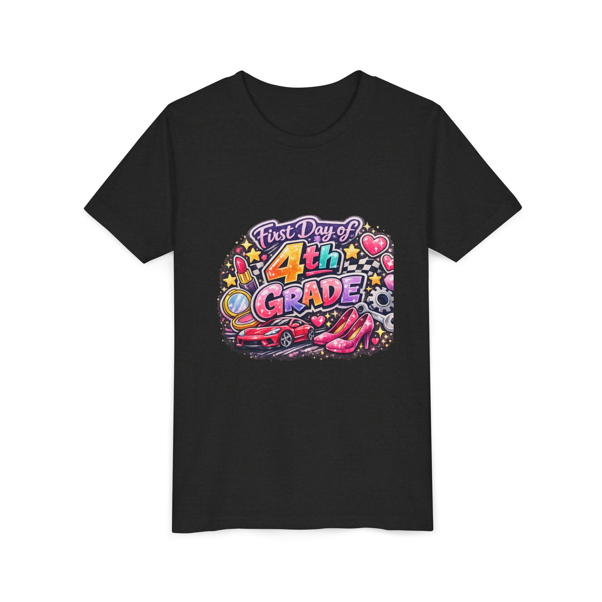First Day of 4th Grade Youth Tee – Back-to-School Kids Shirt