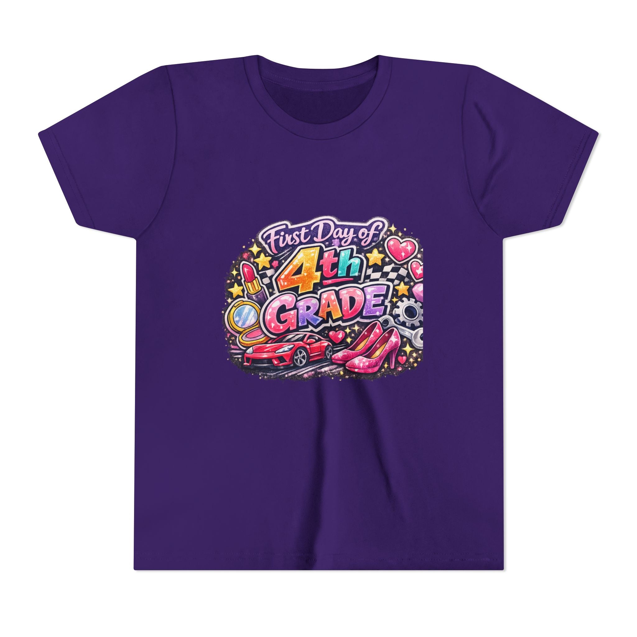 First Day of 4th Grade Youth Tee – Back-to-School Kids Shirt