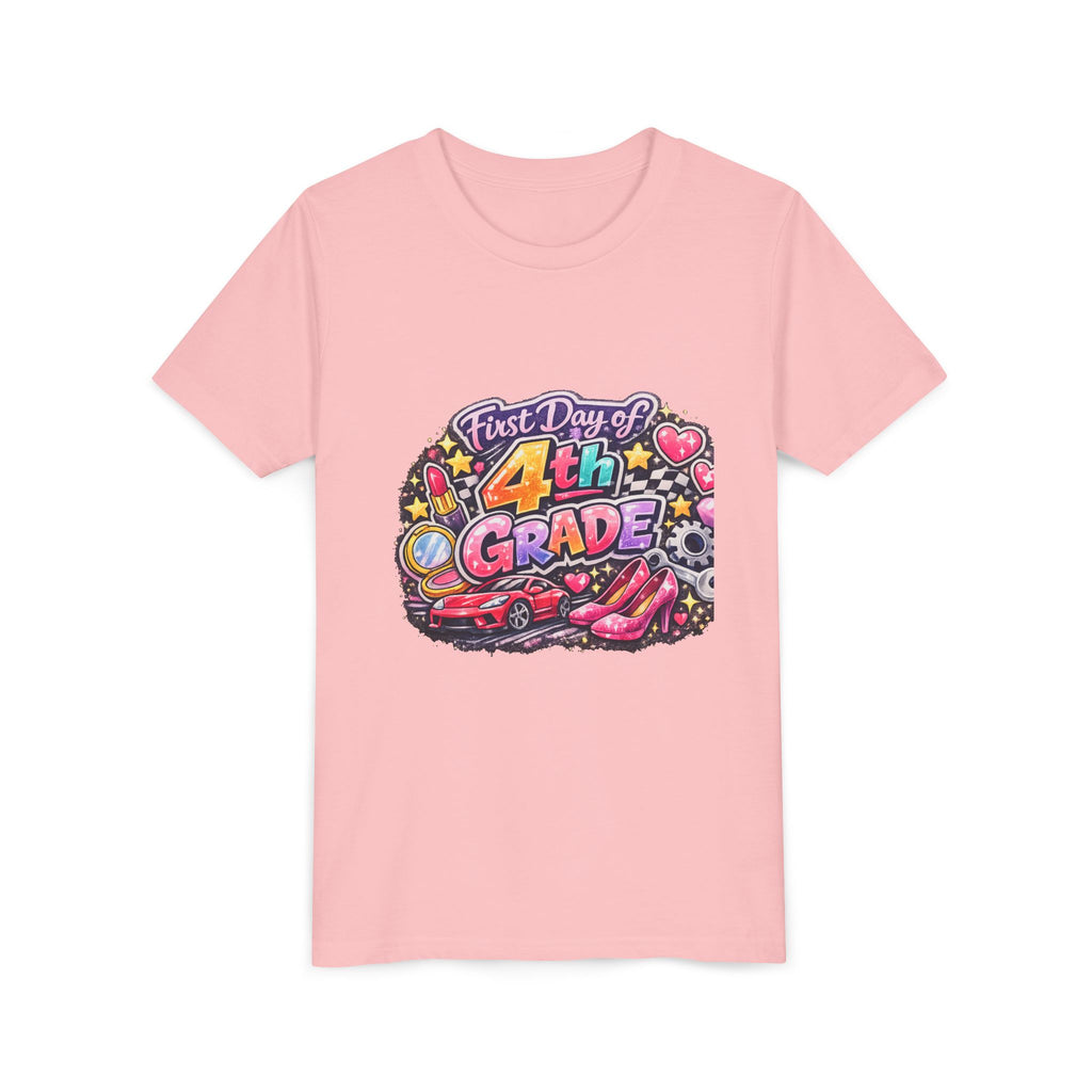 First Day of 4th Grade Youth Tee – Back-to-School Kids Shirt
