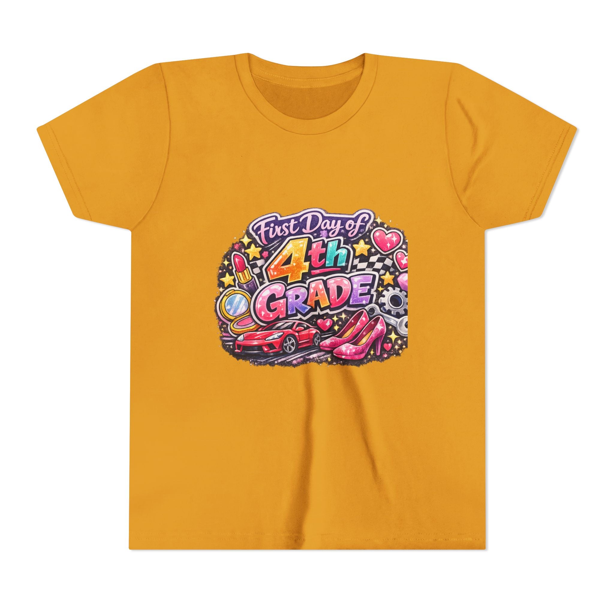 First Day of 4th Grade Youth Tee – Back-to-School Kids Shirt