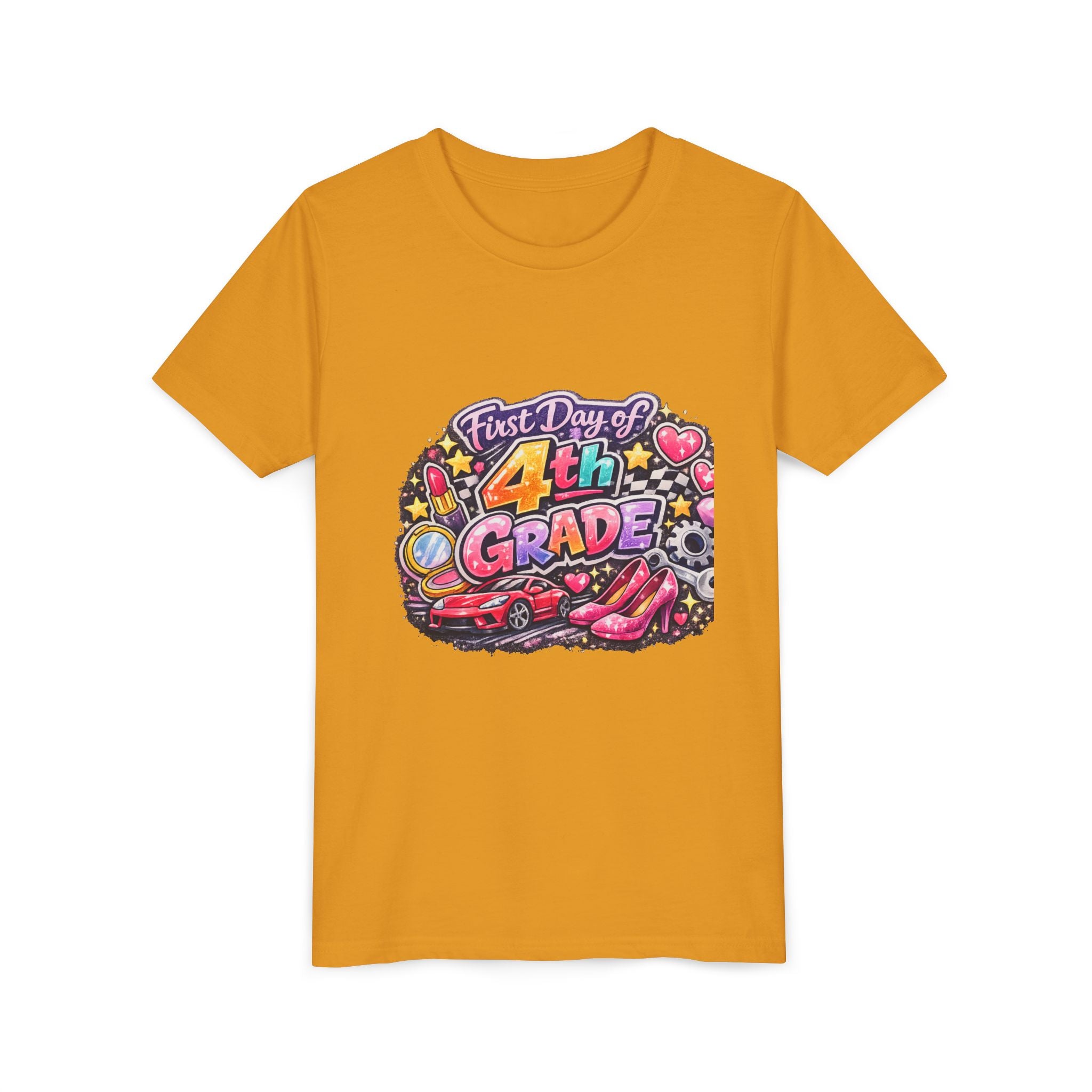First Day of 4th Grade Youth Tee – Back-to-School Kids Shirt