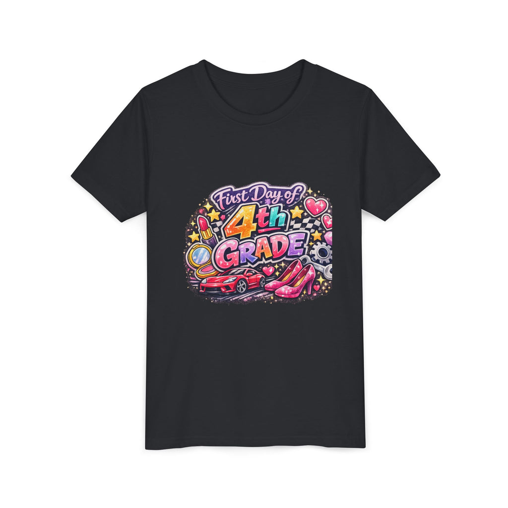 First Day of 4th Grade Youth Tee – Back-to-School Kids Shirt