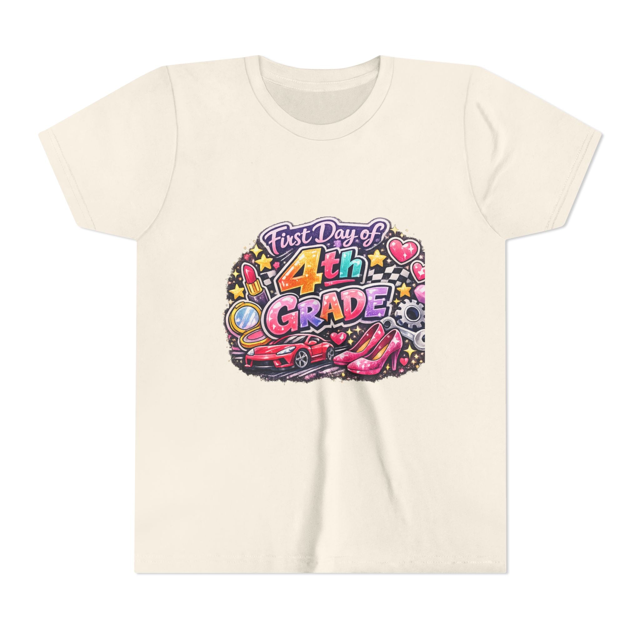 First Day of 4th Grade Youth Tee – Back-to-School Kids Shirt