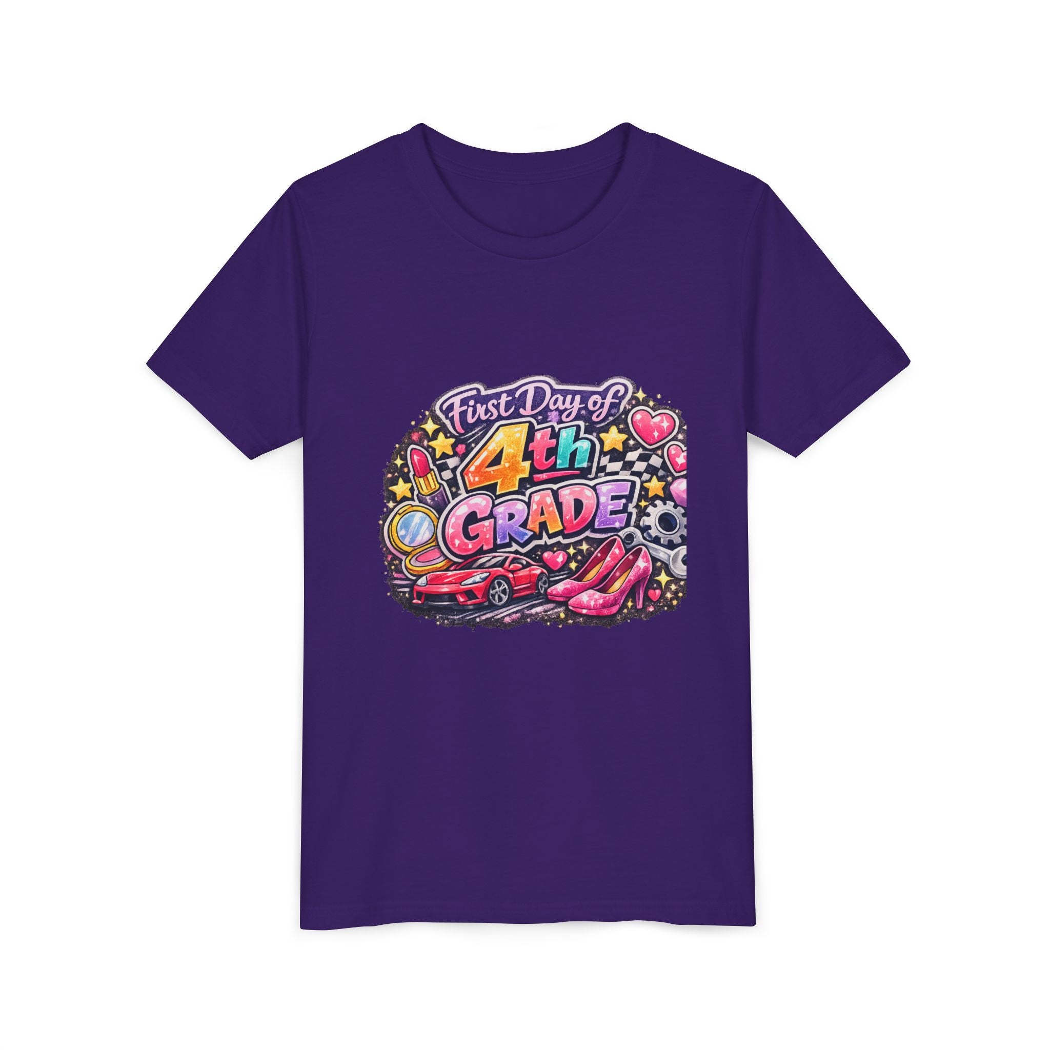 First Day of 4th Grade Youth Tee – Back-to-School Kids Shirt