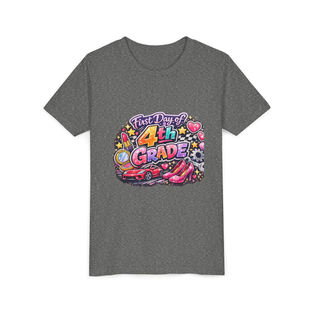 First Day of 4th Grade Youth Tee – Back-to-School Kids Shirt