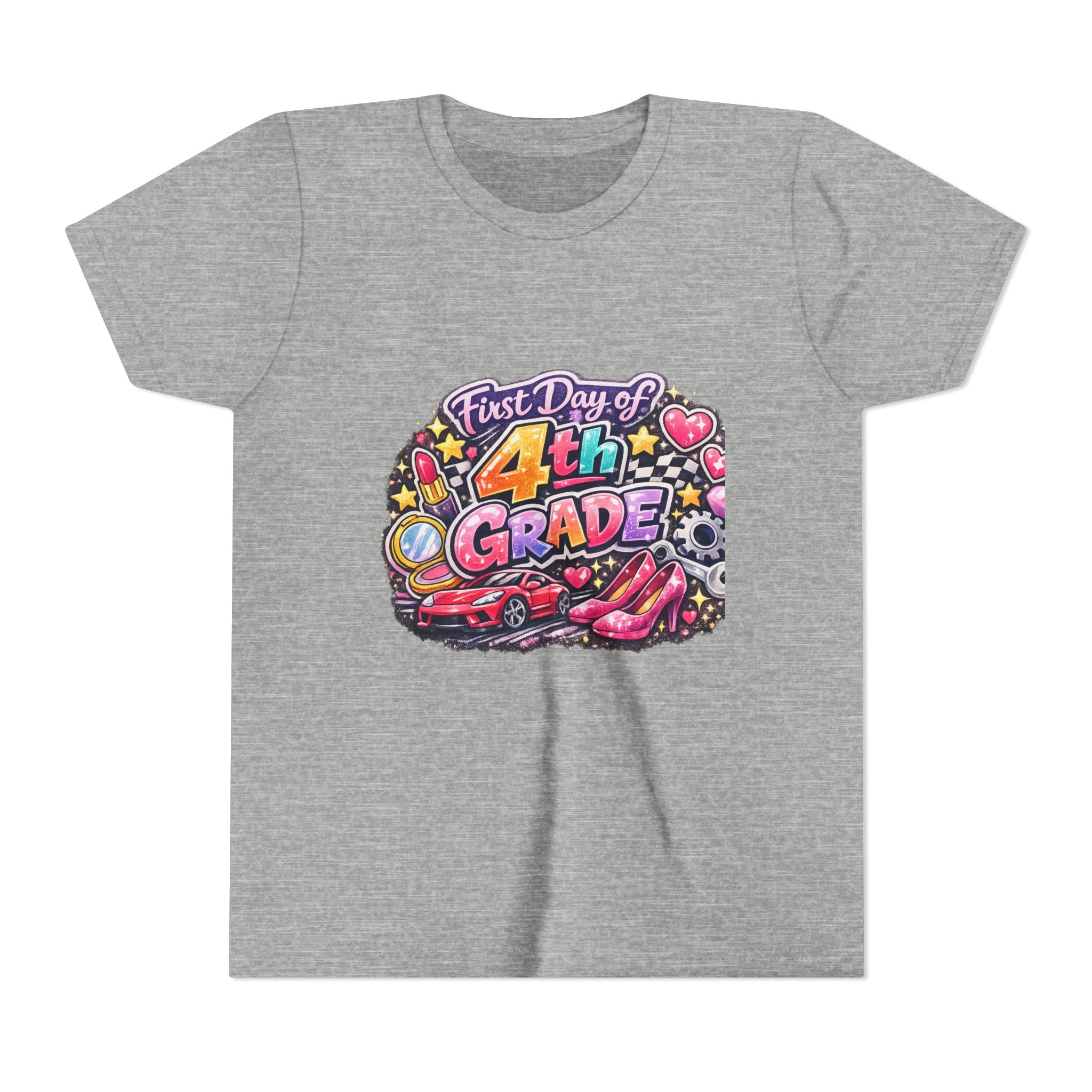 First Day of 4th Grade Youth Tee – Back-to-School Kids Shirt