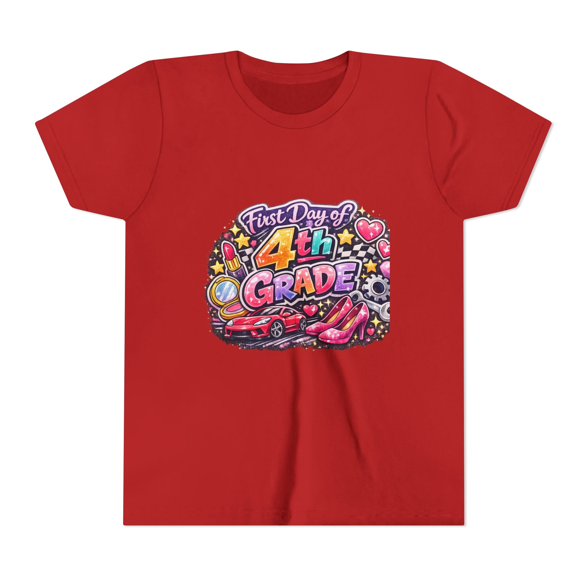First Day of 4th Grade Youth Tee – Back-to-School Kids Shirt