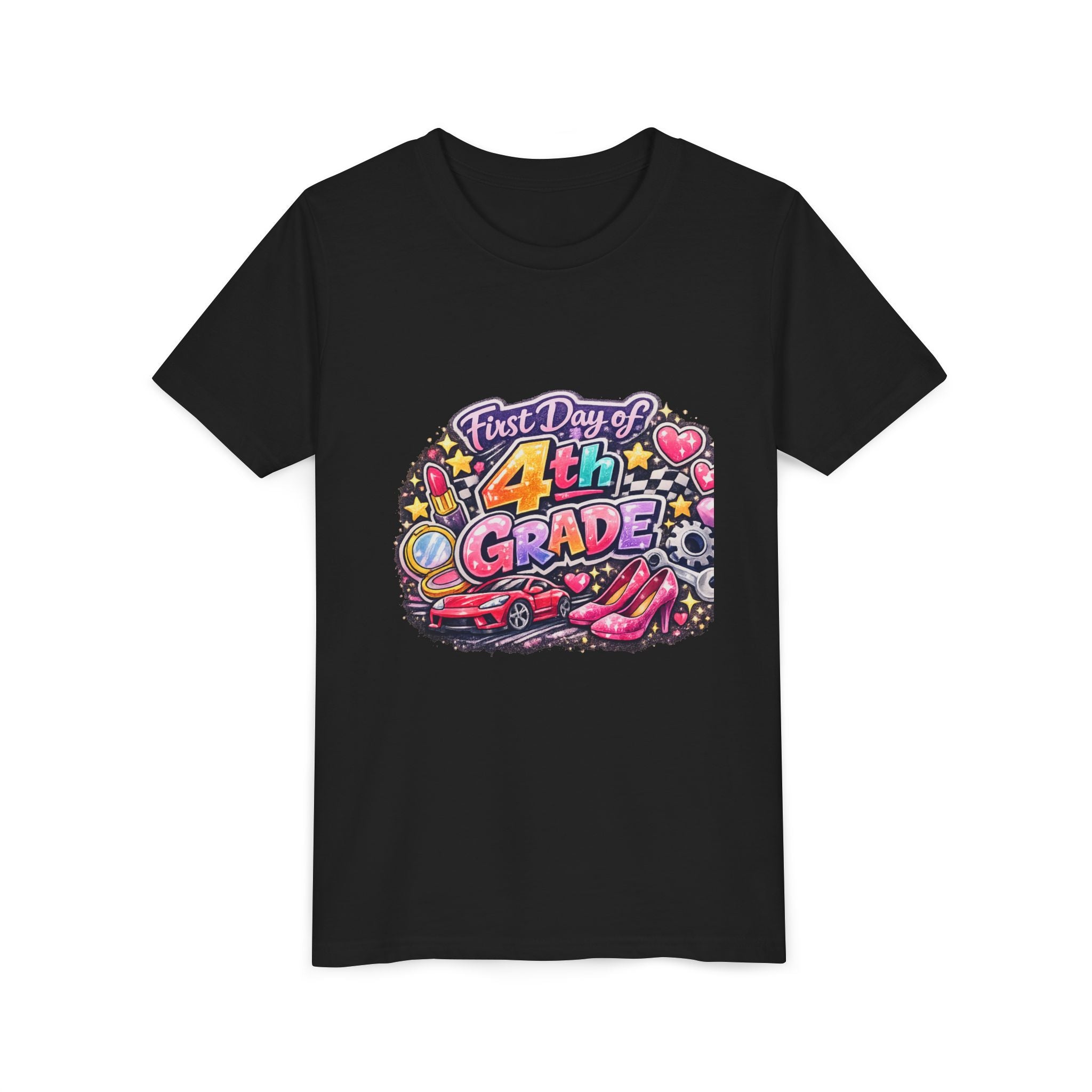 First Day of 4th Grade Youth Tee – Back-to-School Kids Shirt