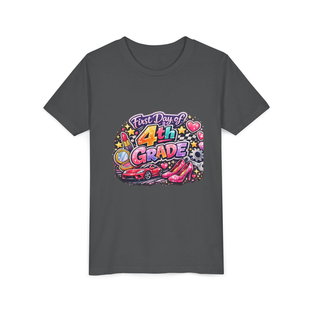 First Day of 4th Grade Youth Tee – Back-to-School Kids Shirt