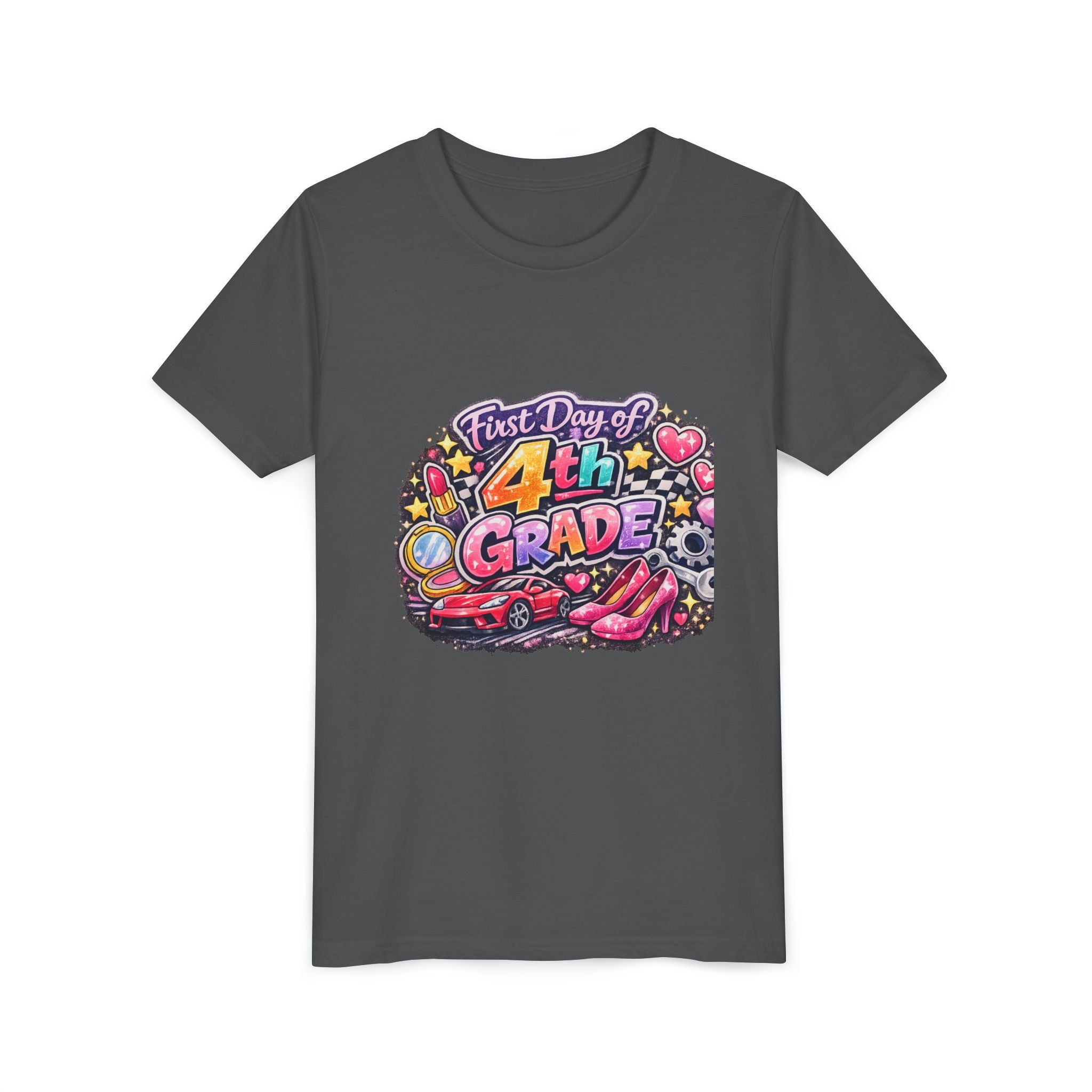 First Day of 4th Grade Youth Tee – Back-to-School Kids Shirt