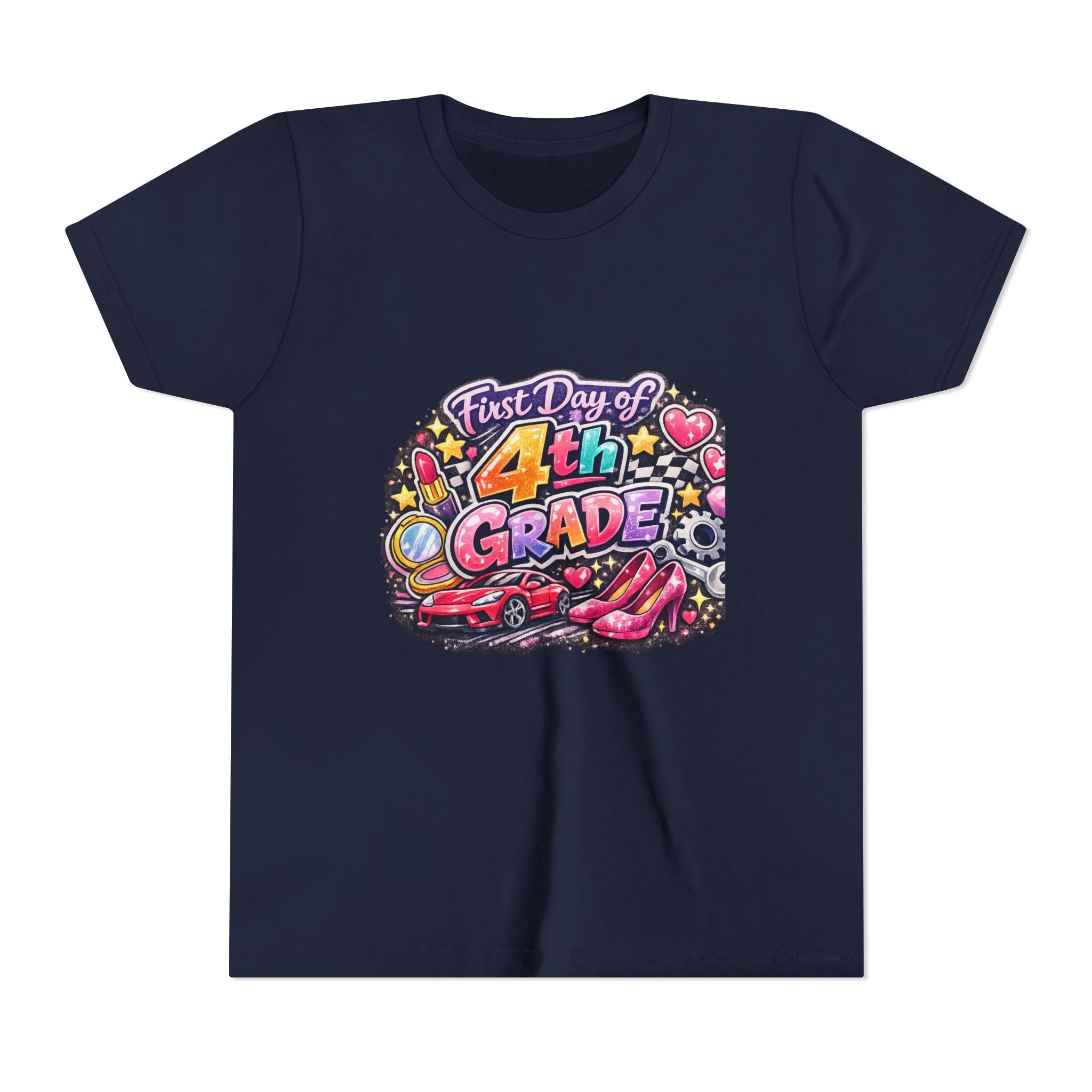 First Day of 4th Grade Youth Tee – Back-to-School Kids Shirt